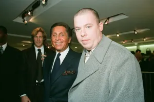 British fashion designer Alexander McQueen (right) seen here with Valentino at British fashion designer Alexander McQueen (right) seen here with Valentino at