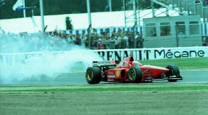 BRITISH GRAND PRIX 1996 EDDIE IRVINE BLOWS HIS ENGINE AT THE BRITISH GRAND PRIX AT BRITISH GRAND PRIX 1996 EDDIE IRVINE BLOWS HIS ENGINE AT THE BRITISH GRAND PRIX AT