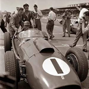 British Grand Prix Silverstone July 1958 Peter Collins Peter Collins sits in his British Grand Prix Silverstone July 1958 Peter Collins Peter Collins sits in his