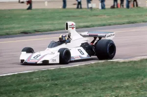 British Grand Prix Silverstone July 1975 Motor racing 70s Carlos Pace in British Grand Prix Silverstone July 1975 Motor racing 70s Carlos Pace in