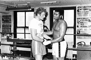 British heavyweight boxer Joe Bugner with American former heavyweight champion of British heavyweight boxer Joe Bugner with American former heavyweight champion of