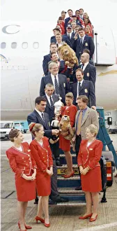 British Lions Tour rugby players arriving Heathrow July 1997 from South Africa with British Lions Tour rugby players arriving Heathrow July 1997 from South Africa with