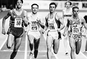 British runner Tom McKean on racetrack alongside competitors athletics. 25th July 1990 British runner Tom McKean on racetrack alongside competitors athletics. 25th July 1990