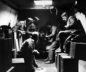 British soldiers seen here serving one of the large artillery pieces on an armoured train British soldiers seen here serving one of the large artillery pieces on an armoured train