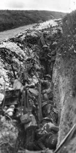 British troops waiting to attack Beaumont Hamel in a support trench during British troops waiting to attack Beaumont Hamel in a support trench during