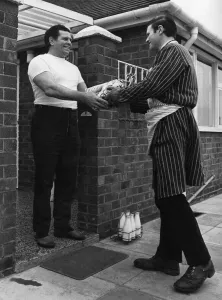 British wrestler Count Bartelli takes in the daily order of meat at his home near Crewe British wrestler Count Bartelli takes in the daily order of meat at his home near Crewe