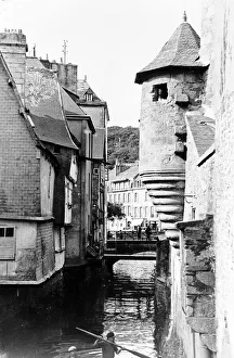Brittany France. A scene in old Brittany, The ramparts and old house of Quimper Brittany France. A scene in old Brittany, The ramparts and old house of Quimper