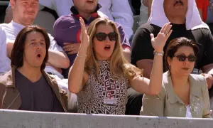 Brooke Shields actress and friends watch in disbelief as her boyfriend tennis star Andre Brooke Shields actress and friends watch in disbelief as her boyfriend tennis star Andre