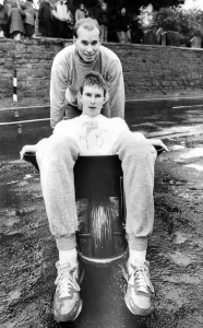 Brothers Duncan and Colin Scott won the traditional Ponteland Blackbird Inn wheelbarrow Brothers Duncan and Colin Scott won the traditional Ponteland Blackbird Inn wheelbarrow