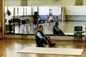 Bruce Forsyth Comedian and TV Presenter exercising in gymnasium Bruce Forsyth Comedian and TV Presenter exercising in gymnasium