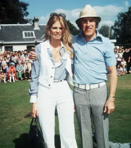 Bruce Forsyth television entertainer with arm round wife Anthea Redfern msi Bruce Forsyth television entertainer with arm round wife Anthea Redfern msi