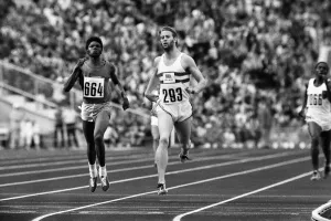 Bruce Ijirighwo and David Jenkins in the 400 metre race during the 1972 Olympic Games in Bruce Ijirighwo and David Jenkins in the 400 metre race during the 1972 Olympic Games in