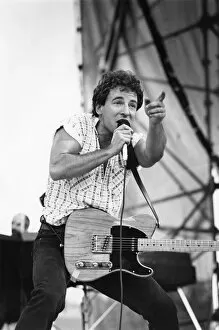 Images Dated 4th June 1985: Bruce Springsteen performs at St James Park, Newcastle, United Kingdom