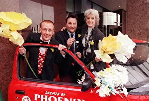 Bryan Burnett tv presenter - March 1998 launch of Marie Curie cancer daffodil Bryan Burnett tv presenter - March 1998 launch of Marie Curie cancer daffodil