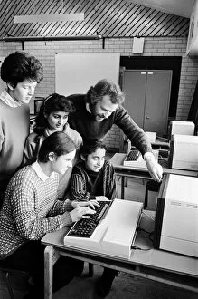 Images Dated 17th February 1987: Busy in the new computer room at Moor End High School are at the back Rebecca Walters