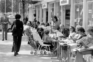 The Cafe life of Paris on Sunday afternoon at the Champs Elysees The Cafe life of Paris on Sunday afternoon at the Champs Elysees