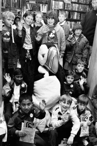 Captain beaky... the more-than-life-sized puffin swooped into the Children' Captain beaky... the more-than-life-sized puffin swooped into the Children'