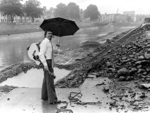Cardiff Folk Singer Frank Hennessy pictured on the banks of the River Taff looking for Cardiff Folk Singer Frank Hennessy pictured on the banks of the River Taff looking for