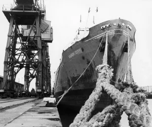 The cargo ship Silver City seen here berthed at Teesside. 24th April 1980 The cargo ship Silver City seen here berthed at Teesside. 24th April 1980