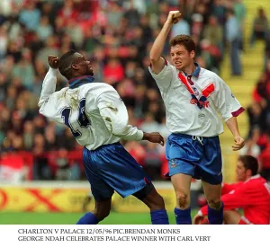 Carl Vert Crystal Palace celebrates with George Ndah (L Carl Vert Crystal Palace celebrates with George Ndah (L