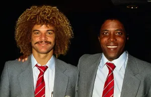 Carlos Valderrama with Fransisco Maturana May 1988 Carlos Valderrama with Fransisco Maturana May 1988