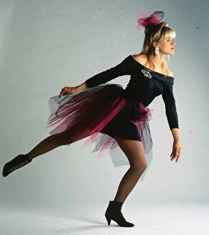 Images Dated 1st July 1995: Carol Smillie model TV presenter wearing black dress with pink net around it
