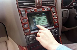 Carol Smillie tries out the computer navigation system in her Lexus car October 1998 Carol Smillie tries out the computer navigation system in her Lexus car October 1998