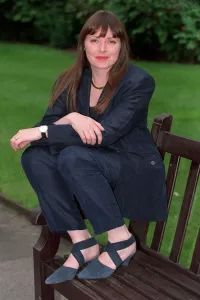 Carol Vorderman TV Presenter June 1997 Sitting on park bench A©mirrorpix Carol Vorderman TV Presenter June 1997 Sitting on park bench A©mirrorpix