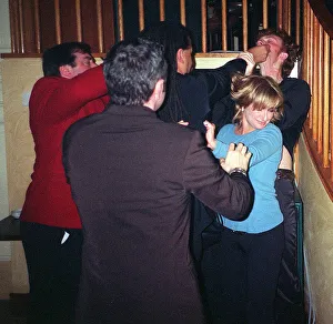 Caroline Aherne who plays Mrs Merton flinches as her lover is Matt Bowers cornered by Caroline Aherne who plays Mrs Merton flinches as her lover is Matt Bowers cornered by