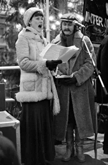 Carols at Trafalgar Square, London. December 1977 Carols at Trafalgar Square, London. December 1977