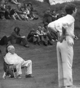 The cast of Dads Army taking part in a charity cricket match at Hayfield in Derbyshire The cast of Dads Army taking part in a charity cricket match at Hayfield in Derbyshire