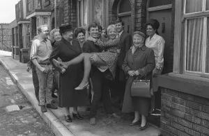 Cast of TV Prog Coronation Street on studio set May 1968 Series characters Cast of TV Prog Coronation Street on studio set May 1968 Series characters