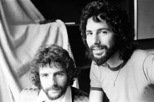 Cat Stevens with his brother Dave. 1st April 1974 Cat Stevens with his brother Dave. 1st April 1974