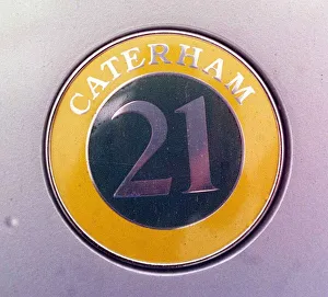 Caterham 21 sports car November 1997 Detail of badge logo Caterham 21 sports car November 1997 Detail of badge logo
