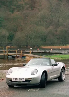 Caterham 21 sports car November 1997 beside jetty Caterham 21 sports car November 1997 beside jetty