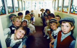 To celebrate the 110th Anniversary of the Saltburn lift children turned out in Victorian To celebrate the 110th Anniversary of the Saltburn lift children turned out in Victorian