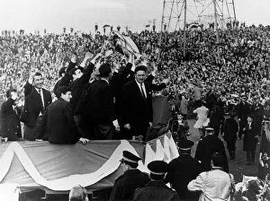 00236 Collection: The Celtic team led by their manager Jock Stein, parading the European Cup trophy at