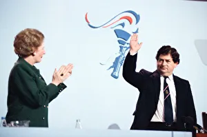 Chancellor of the Exchequer Nigel Lawson with Prime Minister Margaret Thatcher at Chancellor of the Exchequer Nigel Lawson with Prime Minister Margaret Thatcher at
