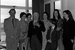 Charlie Chaplin with family receiving Knighthood 1975 with wife Una Charlie Chaplin with family receiving Knighthood 1975 with wife Una
