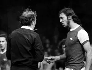 Images Dated 3rd September 1972: Charlie George Football Player gets booked September 1972 during the Arsenal v