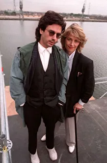 Charlotte Rampling actress with her husband Musician Jean Michelle Jarre standing in Charlotte Rampling actress with her husband Musician Jean Michelle Jarre standing in