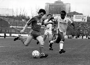 Chelsea v. West Ham Pat Nevin shoots as Parris of West Ham challenges Chelsea v. West Ham Pat Nevin shoots as Parris of West Ham challenges