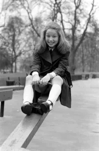 Child: Singer: Lena Zavaroni enjoying herself in Green Park, London Child: Singer: Lena Zavaroni enjoying herself in Green Park, London