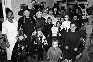 Children and adults dressed up for a Halloween party, Westcote Road, Reading Children and adults dressed up for a Halloween party, Westcote Road, Reading