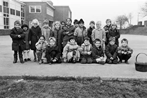 Children helped to complete a line of pennies stretching round their school playground Children helped to complete a line of pennies stretching round their school playground