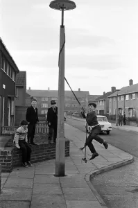 Children playing in Kirkby, Liverpool. 18th March 1965 Children playing in Kirkby, Liverpool. 18th March 1965