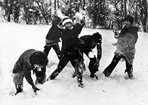 Children playing in the snow, Ormesby Bank. 13th February 1978 Children playing in the snow, Ormesby Bank. 13th February 1978