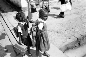 Children on their way to school in Kingston, Jamaica, January 1984 Children on their way to school in Kingston, Jamaica, January 1984