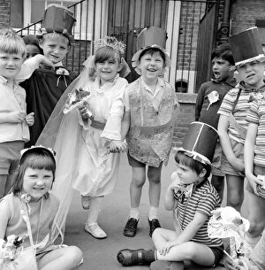 Images Dated 19th June 1970: Children: Wedding: Marriage: School Wedding Mockery: School Wedding at the Sir William
