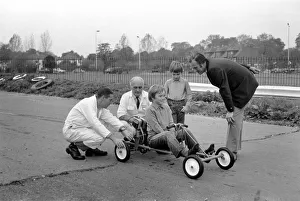 ChildrenIs Go-kart: Skid Pan officials, adjust the Go Kart prior to Robert Spicer driving ChildrenIs Go-kart: Skid Pan officials, adjust the Go Kart prior to Robert Spicer driving